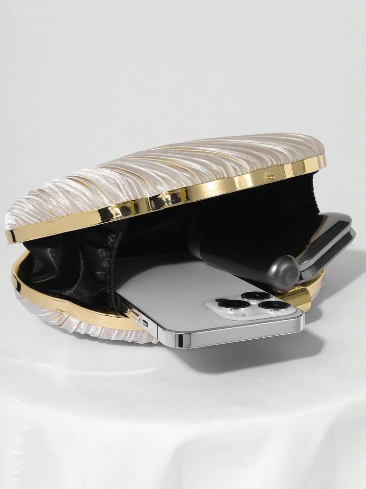 Lightweight, Business Casual Rhinestone Decor Bucket Bag Mini Drawstring Design, Clear Bag Faux Faux Pearl Bag Evening Bag, Dinner Bag Glamorous, Elegant, Exquisite, Quiet Luxury Rhinestone For Party Girl, Woman Perfect For Party, Wedding, Prom, Dinner/Banquet, Perfectly Matching With Prom Accessories, Perfectly Matching With Bridal Party, Best Choice Elegant Bag For Bridal Shower, Clutch Bag For Wedding, Party Bags,Perfect For Party Wedding Prom Dinner/Banquet Matching With Holiday Party Dress Evening Dress & Sequin Dress , New Year - Apricot - View 7