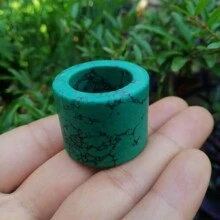 1pc Natural Jade Thumb Ring, Gemstone Finger, A Variety Of Styles And Colors Can Be Selected, Handmade Unique Wide Ring, Universal Ring Diameter, Amulet Ring, Male Ring, Gift For Husband. - F - View 7