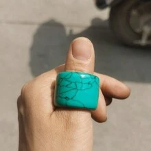 1pc Natural Jade Thumb Ring, Gemstone Finger, A Variety Of Styles And Colors Can Be Selected, Handmade Unique Wide Ring, Universal Ring Diameter, Amulet Ring, Male Ring, Gift For Husband. - F - View 4