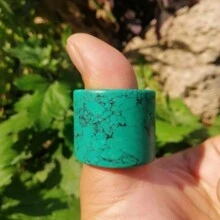 1pc Natural Jade Thumb Ring, Gemstone Finger, A Variety Of Styles And Colors Can Be Selected, Handmade Unique Wide Ring, Universal Ring Diameter, Amulet Ring, Male Ring, Gift For Husband. - F - View 5