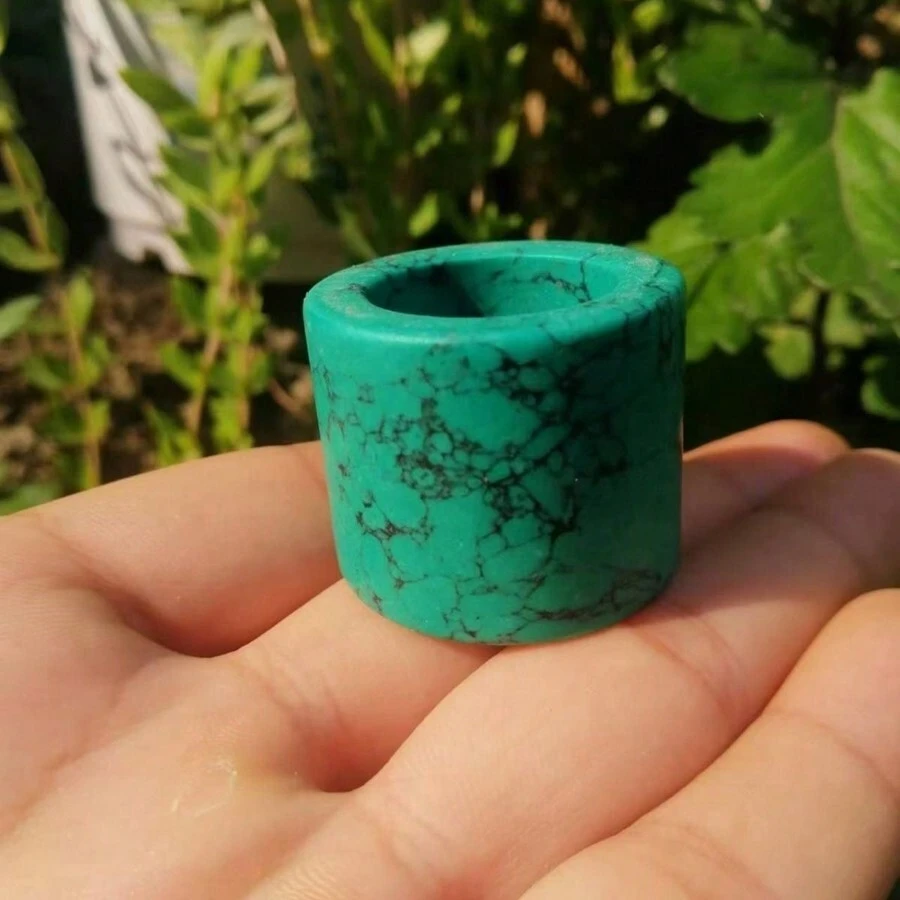 1pc Natural Jade Thumb Ring, Gemstone Finger, A Variety Of Styles And Colors Can Be Selected, Handmade Unique Wide Ring, Universal Ring Diameter, Amulet Ring, Male Ring, Gift For Husband. - F - View 1