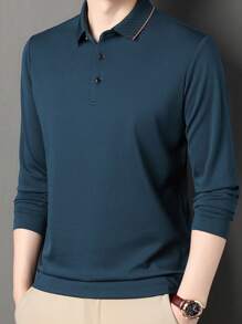 Middle Aged Men's Thin Long Sleeve T-Shirt, Spring Autumn