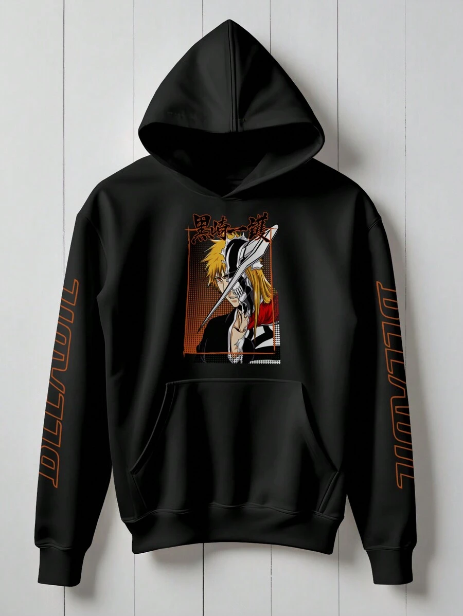 Bleach Ichigo Zanpakutou Sweatshirt Anime KANGAROU 1225 Flow Fx - màu đen - Xem 1