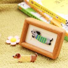 Self-Adhesive Embroidered Sticker, Cute Dachshund Dog Fabric Patch [For Phone Case, Backpack, Journal, Hat, Clothing DIY Decor, Lucky Dog, 1 Piece]