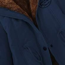 Chaqueta polar de algodón con capucha y manga larga Chaqueta de algodón para mujer - Azul - Ver 5