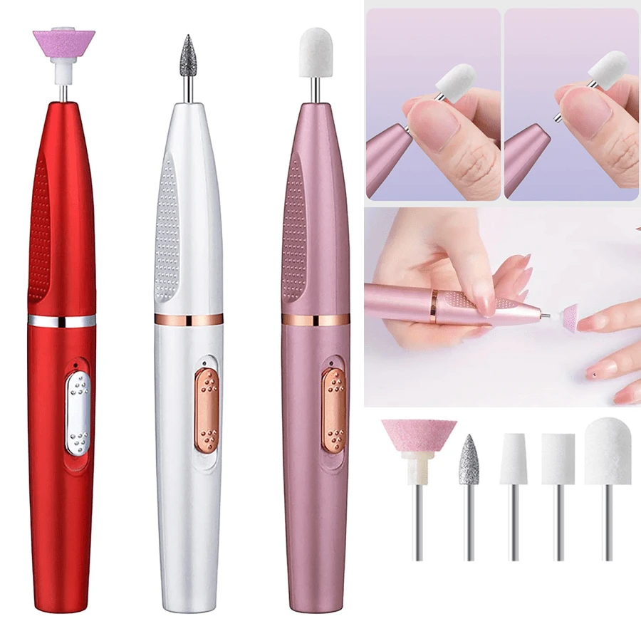 可攜式指甲磨光機，指甲修形磨光機，可充電式，適用於指甲磨光與去角質 - 彩色 - 查看 1