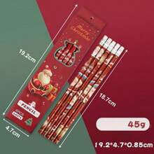 6pcs/Box Popular Christmas Cartoon Pencils With Pencil Case, Erasers Included, Christmas Gifts