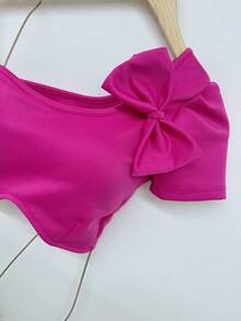 Women's Cropped Top With Neoprene Cup - 玫紅色 - 查看 2