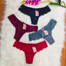 KIT Of String Panties With Lace On The Side Sensual Thong Sexy Resale Cheap - màu đen - Xem 10