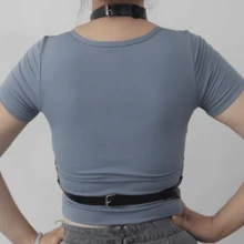 1pc Women's New Punk Metal Buckle Adjustable Leather Belt, Corset Waist Belt, Suspender