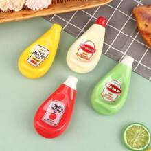 1 件，红色/黄色/白色/绿色，挤压瓶形陶瓷酱汁碟碟碗厨房酱油碗蘸料托盘番茄酱蘸料碟，厨房，圣诞礼物 - 紅色 - 查看 3