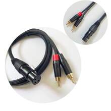 Para Cable De Audio Rca Macho A Hembra Xlr Canon - Negro - Ver 1