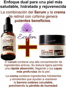 Dúo Anti Arrugas de Serum y crema de Retinol con Cafeína, potente acción antiarrugas y reafirmante para una piel rejuvenecida. Anti envejecimiento, reafirmante, elimina líneas de expresión. Máximos beneficios de ingrediente naturales. - Café integral - Ver 5