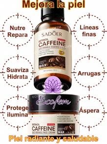 Dúo Anti Arrugas de Serum y crema de Retinol con Cafeína, potente acción antiarrugas y reafirmante para una piel rejuvenecida. Anti envejecimiento, reafirmante, elimina líneas de expresión. Máximos beneficios de ingrediente naturales. - Café integral - Ver 8