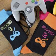 Sock Snob 3 Pack Mens Retro Gaming Funky Novelty Video Game Socks (Player 1 / 2 / 3) - Fast Shipping And Quick Delivery - Multicolor - View 5