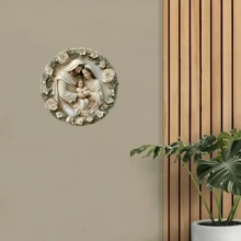 1 Stück Kunststoffschild Set - Rundes 20cm Metallschild mit Segensfamilie, HD-Druck, vorgebohrte Löcher, wasserdicht und wetterfest für Bar, Schlafzimmer, Garage, Heimdekoration Geschenk mit zufällig angeordneten Löchern oben, unten, links und rechts, Heimdekoration, Raumdekoration, Wanddekoration