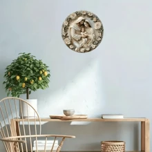 1 Stück Kunststoffschild Set - Rundes 20cm Metallschild mit Segensfamilie, HD-Druck, vorgebohrte Löcher, wasserdicht und wetterfest für Bar, Schlafzimmer, Garage, Heimdekoration Geschenk mit zufällig angeordneten Löchern oben, unten, links und rechts, Heimdekoration, Raumdekoration, Wanddekoration