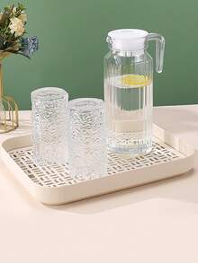 Modern Simplistic Plastic Tea Tray, Small Dry Brewing Tea Serving Tray, Kung Fu Tea Accessory Set With Draining Pan, Home Use - Multicolor - View 10