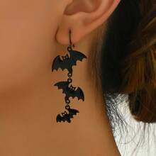 Halloween Dark Bat Tassel Earrings Unique And Stylish