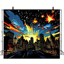 1 件，超级英雄摄影背景城市摄影工作室道具展位背景超级英雄主题派对装饰用品背景 - 多色 - 查看 4