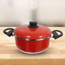Red Extra Polished Aluminum Casserole With Lid 24cm - Đỏ - Xem 2