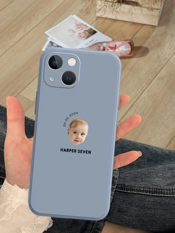 Apple 1pc Customized Minimalist Portrait, Date, Name And Text Design Full Coverage Silicone Lens Protective Phone Case Compatible With Iphone 16, 15, 14, 13, 12, 11 Pro Max,Stylish,Colorful,Vintage,Cute,Contracted,Funny,Custom,Personalized,Unique,Customized,Ideal Gifts For Him,Ideal Gifts For Her,Boyfriend,Girlfriend,Family,Friends,Grandparents,Couple,For Anniversaries,For Birthdays,Season Picks,Cell Phones & Accessories,Customized Phone Cases