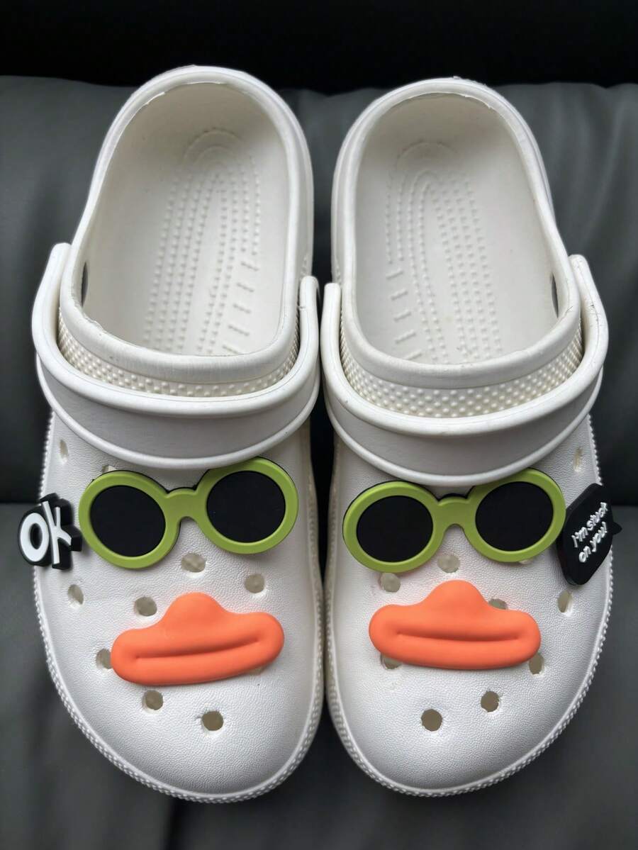 6 件趣味嘴眼配饰，DIY 鞋履配饰，PVC 配饰，男女皆宜，改变你的风格 - 綠色 - 查看 1