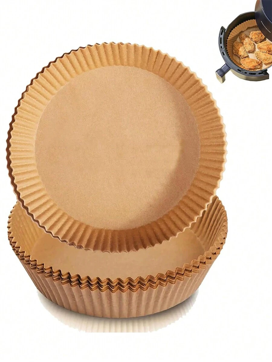 10/20/30/50 件空气炸锅一次性纸质内衬，圆形羊皮纸烹饪不粘，烘焙纸适用于空气炸锅、微波炉、煎锅、防油、防水 - 彩色 - 查看 1