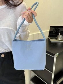 1 件时尚刺绣防水尼龙百搭休闲腋下单肩包，适合男女，农历新年，情人节，春季，夏季，节日，旅行 - 彩色 - 查看 2