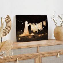 1 幅帆布挂画易于悬挂的鬼魂印刷品 | 墙壁艺术 | 鬼魂悬挂服装 | 有趣的复古印刷品 | 有趣的万圣节装饰 | 洗衣房艺术