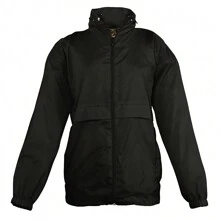 SOLS Kids Unisex Surf Windbreaker Jacket (Water Resistant And Windproof) (Black) - Black - View 1