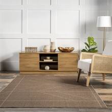 Nuloom Ellen Geometric Easy-Jute Machine Washable Area Rug For Bedroom, Dining Room, Living Room, Hallway, Office, Kitchen, Entryway