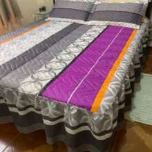 DOUBLE QUILT WITH PRINTED RUFFLES, 3 PIECES (VARIED PRINTS) - Nhiều màu - Xem 6