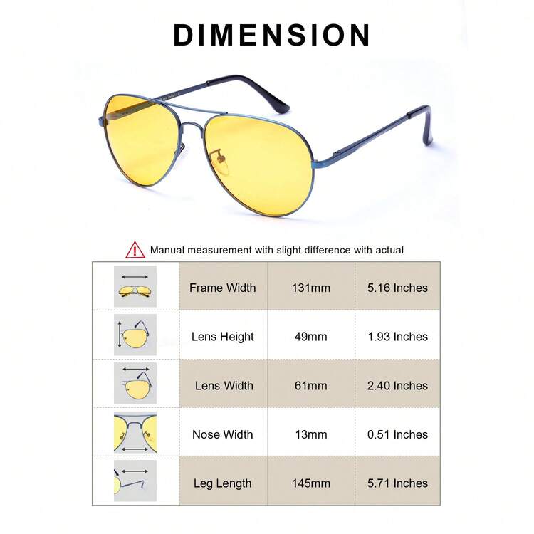 Night Vision Glasses Night Driving Anti Glare Glasses, Yellow Lens For Night Fashion Glasses - 藍色*黃色 - 查看 4