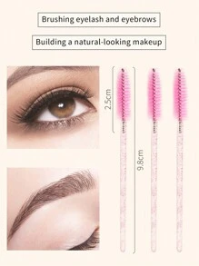 Pincel Descartável Transparente Preto para Alongamento de Cílios, Pincel de Maquiagem para Cílios, Pincel Cosmético para Cílios, 20/50/100/200/300/400/450 peças
