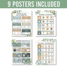 9 Greenery Sound Wall Classroom Phonics Posters For Classroom Wall - Sound Wall Phonics Chart 1st Grade, Sound Wall Chart, 6 Syllable Types Posters For Classroom, Consonant Blends And Digraphs Posters - White - View 3