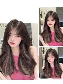 【巴黎画染】推荐女士长卷发假发高波浪染色时尚抗衰老全头套 - 黑色 - 查看 3