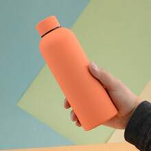304 Stainless Steel Vacuum Insulated Bottle, Rubber Coated, Solid Color, 500ml/16.9oz, Student & Women's Water Bottle, Keeps Drinks Hot & Cold, Great Gift For Back To School Back To School