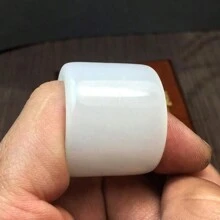 1pc Natural Jade Thumb Ring, Gemstone Finger, A Variety Of Styles And Colors Can Be Selected, Handmade Unique Wide Ring, Universal Ring Diameter, Amulet Ring, Male Ring, Gift For Husband. - A - View 7