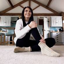 Sock Snob 1 Pack Ladies Chunky Ribbed Low Cut Wool Blend Ankle Socks (Navy) - Fast Shipping And Quick Delivery - Navy Blue - View 4