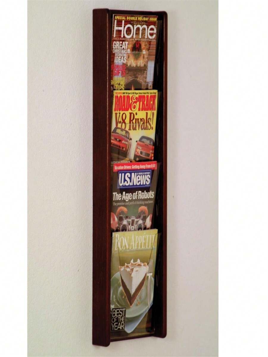 Wooden Mallet AC34-4BK 4 In. Stance 4 Pocket Wall Display - Black ...