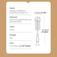SAIDAH Simple Nylon Sponge Suction Feeding Bottle Nipple Pacifier Brush Set Water Sippy Vacuum Cup Cleaning(3 In 1)