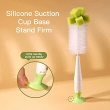 SAIDAH Simple Nylon Sponge Suction Feeding Bottle Nipple Pacifier Brush Set Water Sippy Vacuum Cup Cleaning(3 In 1)