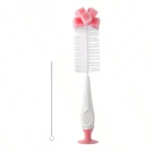 SAIDAH Simple Nylon Sponge Suction Feeding Bottle Nipple Pacifier Brush Set Water Sippy Vacuum Cup Cleaning(3 In 1)
