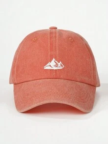 1/2 件刺绣山峰图案水洗棒球帽，可调节户外太阳帽，适合春秋旅行、海滩度假 - Y2K 风格年轻人 - 棒球帽 - 查看 15