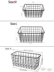 1入組金色手柄鐵絲籃,廚房、餐具室、衣櫥、洗衣房、櫥櫃、車庫儲物必備