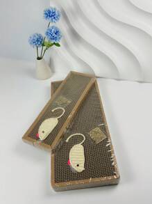 1pc Sisal Scratching Board With Cat & Cardboard Cat Scratch Pad Toy Puppy Keep Puppy Keep Cat Toys Cat Scratching Post