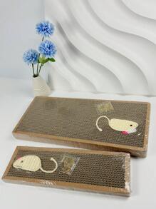 1pc Sisal Scratching Board With Cat & Cardboard Cat Scratch Pad Toy Puppy Keep Puppy Keep Cat Toys Cat Scratching Post