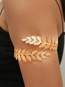 1pc Fashionable Leaf Shaped Armband, Suitable For Spring And Summer Wear - Leaves - View 4