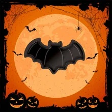 1pc Halloween Ghost Pumpkin Bat Candy Dish Decorative Plastic Serving Tray - Multicolor - View 1